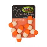 Приманка Технокарп EVA Dumbells - 13x10 мм - 8 шт/уп - Біло- помаранчевий
