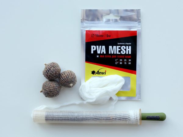 ПВА сетка Anvi PVA Mesh - Медленно растворимая - Для теплой воды - Ø15 мм