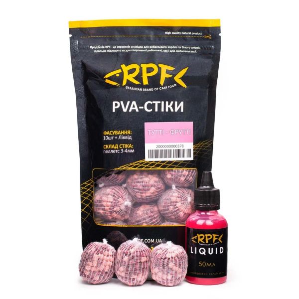 Готовые ПВА-стики RPF "Classic" (10 шт. х 20 г) + Ликвид 50 мл - Тутти Фрутти