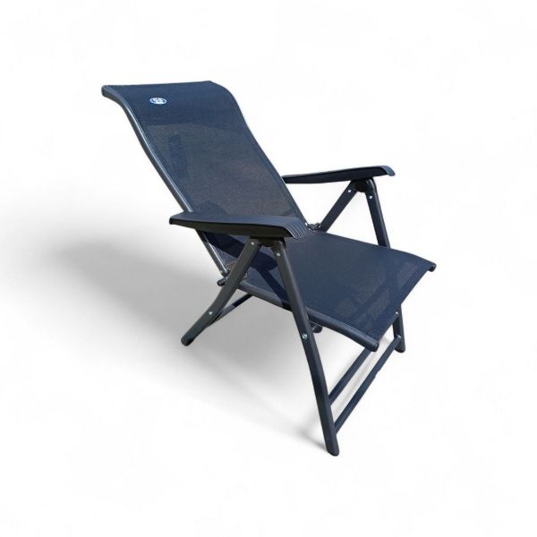 Стілець розкладний HX-12B - Розкладається у 3-х позиціях - Чорний