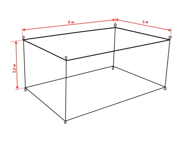 Садок прямокутний для розведення зарибка (камера з сітки), розведення та зберігання риби (рибна полиця)