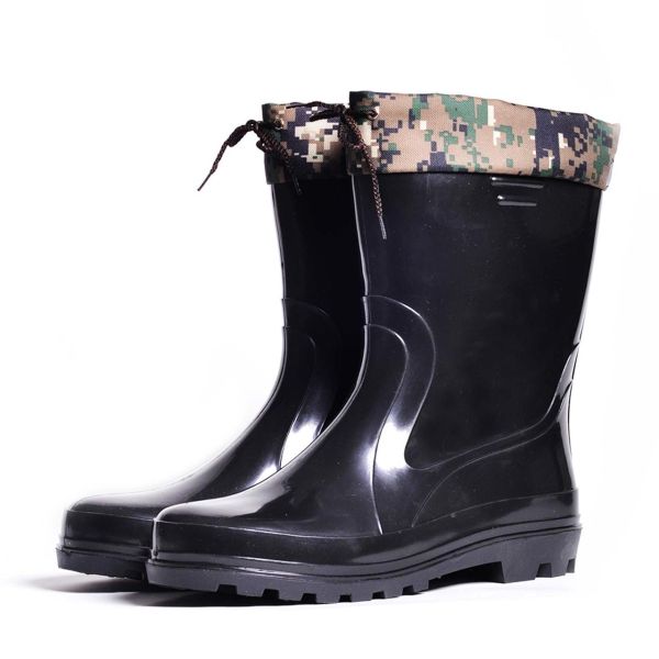 Сапоги укороченные утепленные с манжетом ПС-1 - Черный