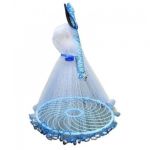 Кастинговая сеть, парашют с кольцом Фрисби - 2 м - Ячейка Ø12 мм - Леска