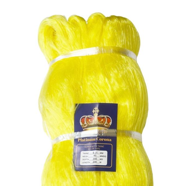 Сетеполотно Platinum Corona - Рибальська лялька - Жилка Ø0,20 мм - Жовтий - Висота 200 вічок - 200 м