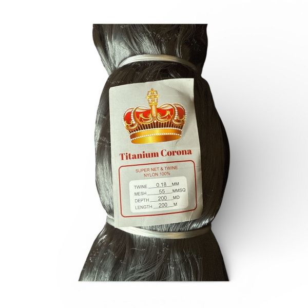 Сетєполотно Titanium Corona - Рибальська лялька - Жилка Ø0,18 мм - Сірий - Висота 200 вічок - Довжина 200 м
