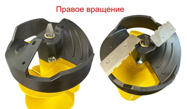 Шнек ледобура пластиковый под шуруповерт - 150R Правое вращение - 1,3 кг - Желтый