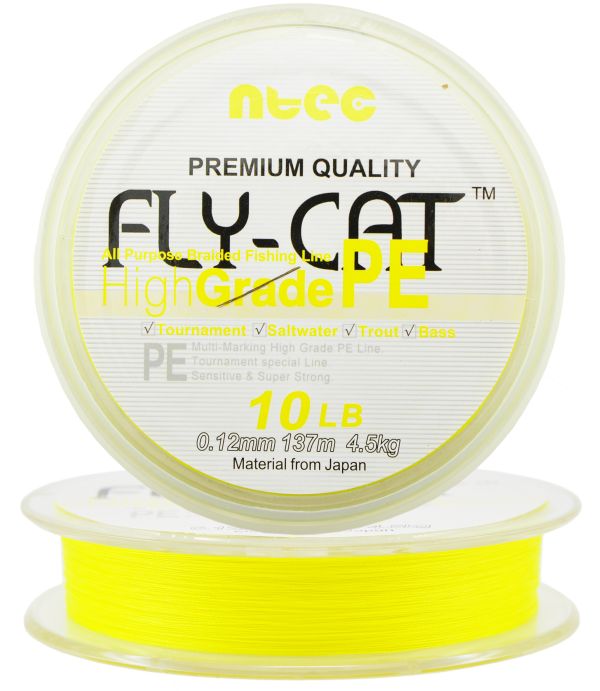 Шнур NTEC Fly Cat - Fluro Yellow - 137 метров