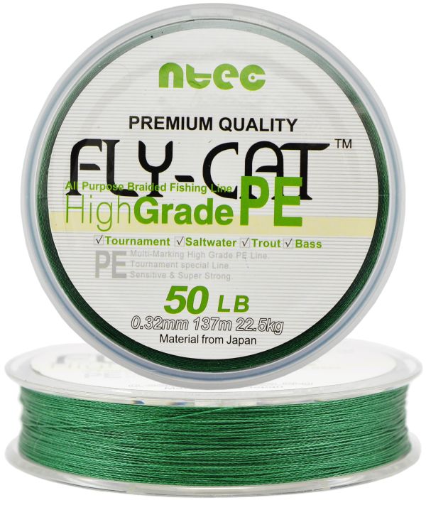 Шнур NTEC Fly Cat - Green - 137 метров