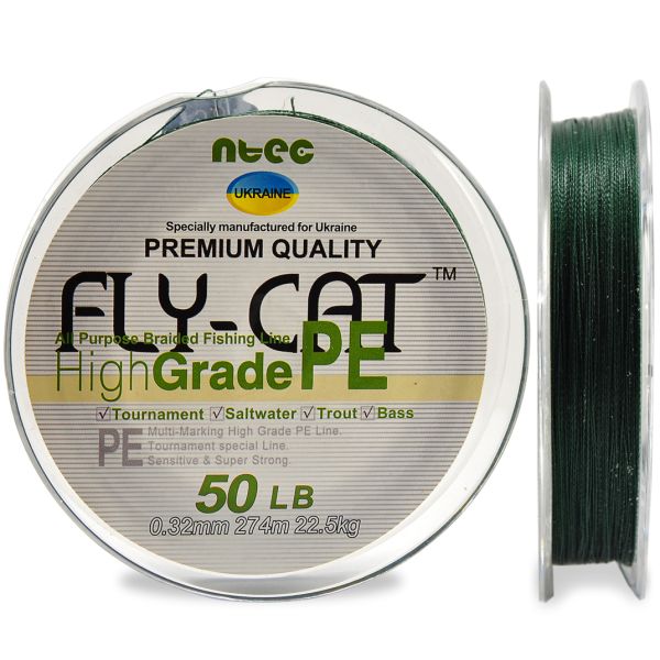 Шнур NTEC Fly Cat - Green - 274 метра