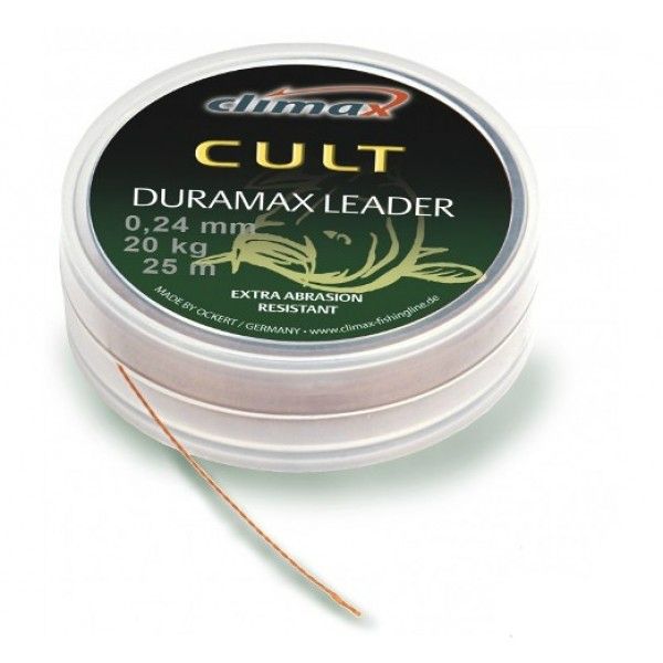 Шок лидер Climax CULT Carp Line Duramax Leader - 20 метров - Красно-коричневый