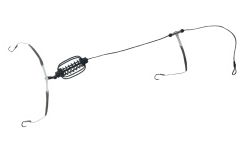 Готова снасть Супутник Карп-Карась - 3 гачки - З відведенням та коромислом - Фарбована - Годівниця Кавун №4