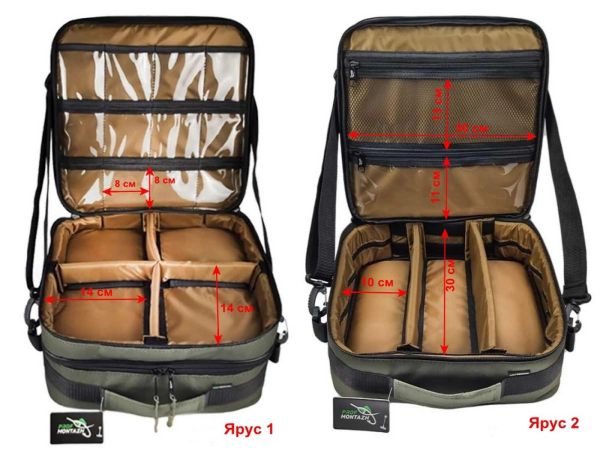 Подвійна сумка Twin Point для снастей та аксесуарів - ПрофМонтаж - 2 яруси - 31х32х20 см - Хакі