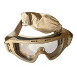 Тактические очки-маска Goliath - 3 сменных линзы Clear+Grey+Yellow - Desert Storm - Оправа бежевая