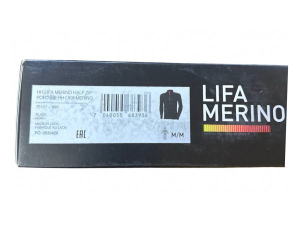 Термофутболка мужская Helly Hansen HH Lifa Merino Half Zip - Black