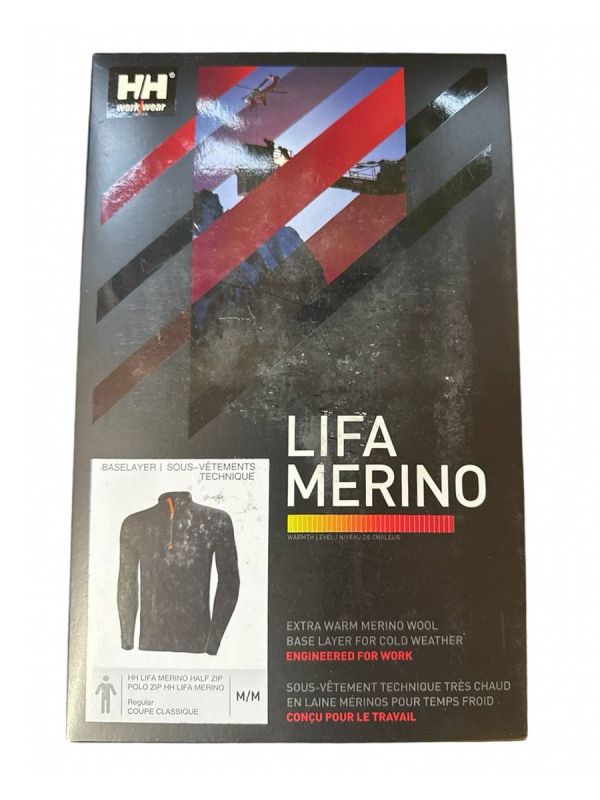 Термофутболка мужская Helly Hansen HH Lifa Merino Half Zip - Black