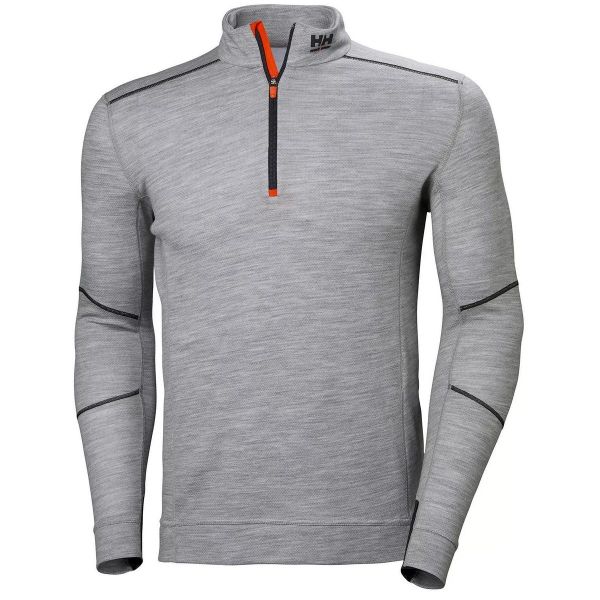 Термофутболка мужская Helly Hansen HH Lifa Merino Half Zip - Grey Melange