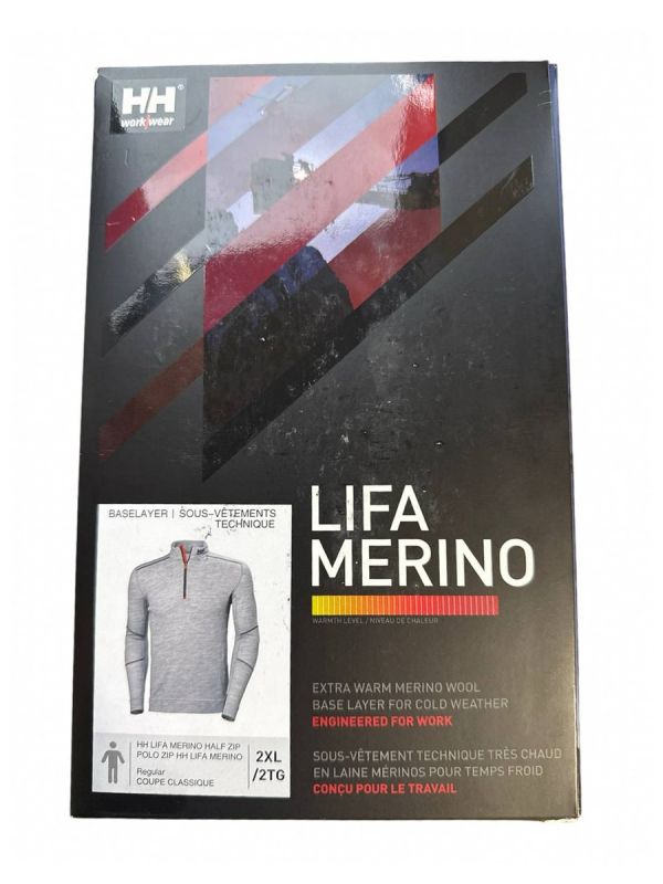 Термофутболка мужская Helly Hansen HH Lifa Merino Half Zip - Grey Melange