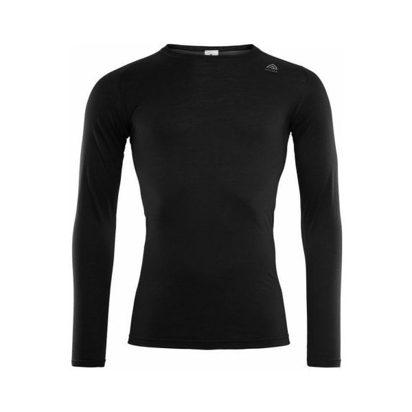 Термокофта мужская Aclima LightWool Undershirt Long Sleeve Man Jet Black - 100% шерсть мериноса - Чёрный