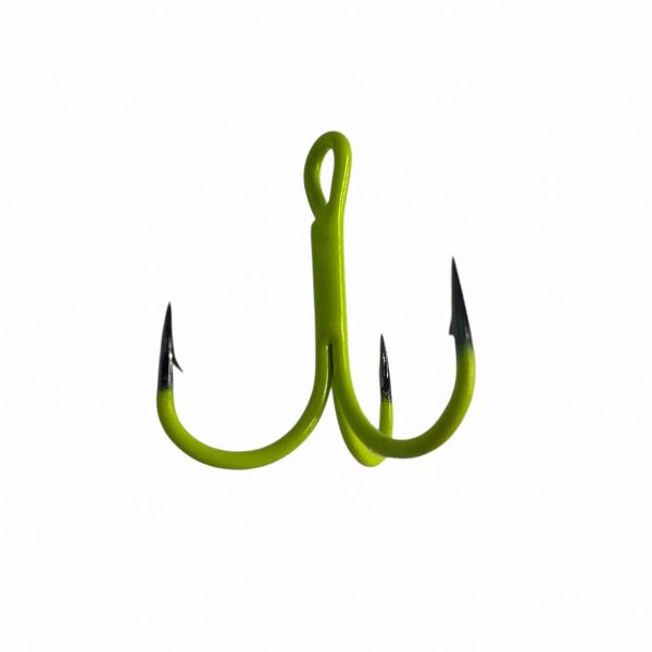 Трійник Fishing ROI Treble Hook T-4 UV Chartreuse BC - Корея - 5 шт/уп