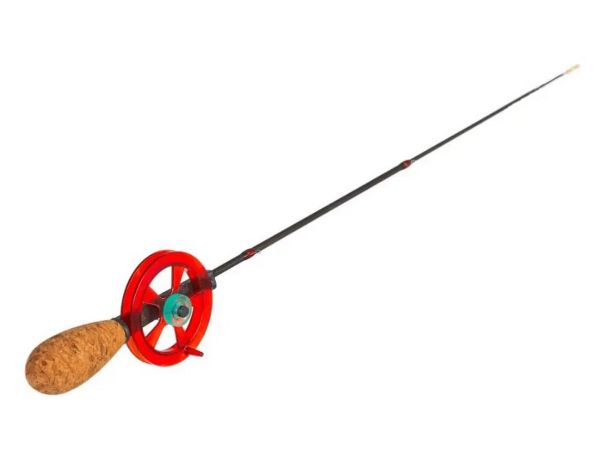 Вудка зимова Akara Ledeer F 535 - Телескопічна - З котушкою - З кільцями - Red