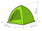 Палатка для зимней рыбалки ЛОТОС 3 Универсал - 6,4 кг - 3-х местная - 270х255х180 см - Зеленый