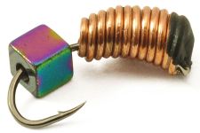 Мормышка Вольфрамовая Владимирская "Уралочка рифлёная медь с кубиком хамелеон" - 2.5 мм - 0,65 г - Арт.231