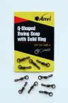 Вертлюг швидкознімний для вертольота з кільцем Anvi Q-Shaped Swing Snap with Solid Ring - Розмір 4 - Чорний матовий - 10 шт/уп