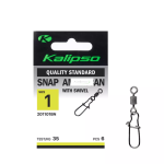 Застібка з вертлюгом Kalipso Snap American with swivel 2011 - 01BN - №1 - Чорний нікель - 35 кг - Сталь - 6 шт/уп