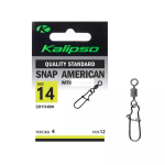 Застежка с вертлюгом Kalipso Snap American with swivel 2011 - 14BN - №14 - Чёрный никель - 4 кг - Сталь - 12 шт/уп
