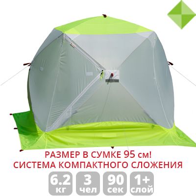 Намет зимовий Лотос Куб 3 Компакт ЕКО - Зелений
