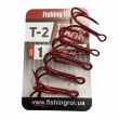Трійник Fishing ROI Treble Hook T-2 RED - Корея - 5 шт/уп